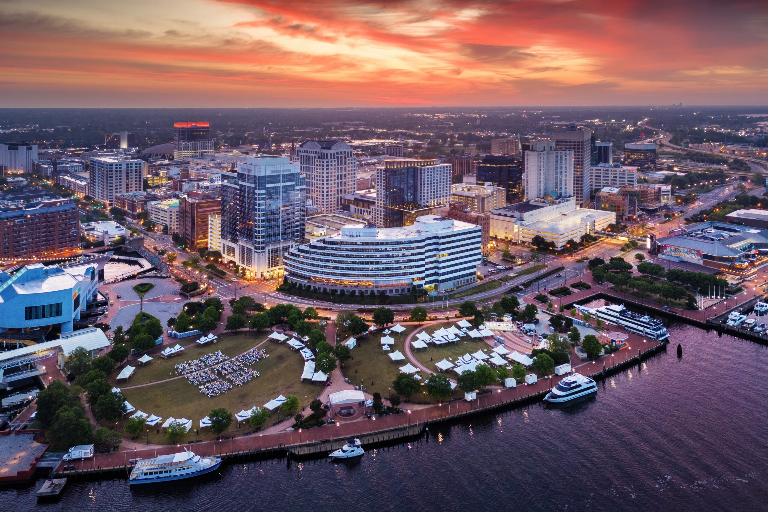 Norfolk VA Downtown Skyline